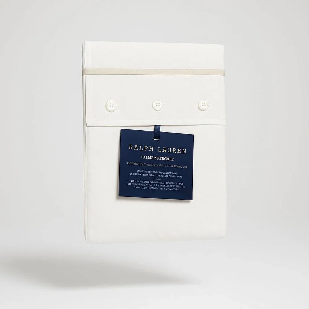 Ralph Lauren Home Palmer Percale King Sham Sand Dune Organic Cotton 20